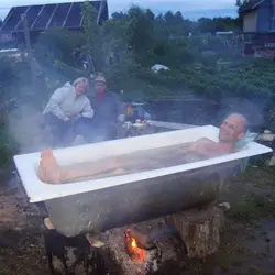 Photos of an old bathtub