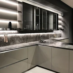 Kitchens with black plinth photo