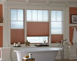 Roller blind in the bathroom photo