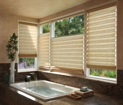Roller blind in the bathroom photo