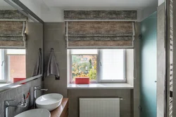 Roller blind in the bathroom photo