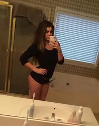 Photo of herself in the bathroom