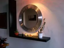 Round mirrors in the hallway interior photo