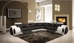 Straight sofas in the living room photo