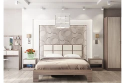 Color of the bed in the bedroom photo