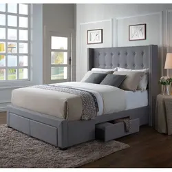 Color of the bed in the bedroom photo