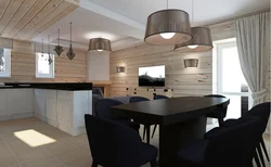 Imitation timber in the kitchen photo