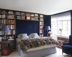 Bedroom with bookcase photo