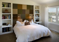 Bedroom with bookcase photo