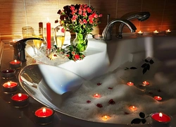 Candlelit bath photo