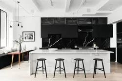 Kitchen design black marble