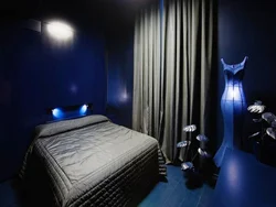 Photo of a bedroom at night