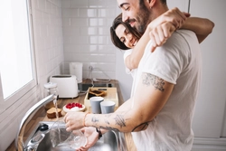 Husband in the kitchen photo