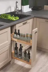 Bottle holder in the kitchen set photo for a small kitchen photo