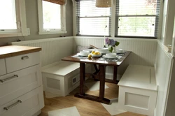 Photo of a bench in the kitchen