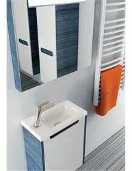 Cabinet with sink for a small bathroom photo