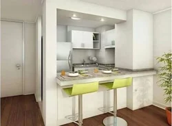 Small corner kitchen in studio design