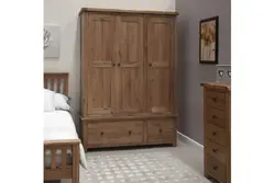 Solid wood wardrobe for bedroom photo