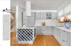 Photo Of A White Kitchen In A Wooden House