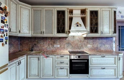 Classic light kitchens with patina corner photo