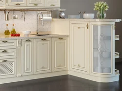 Classic light kitchens with patina corner photo