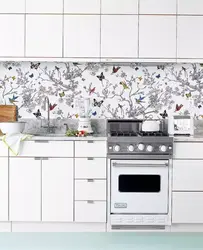 Дызайн кухні шпалеры фартух