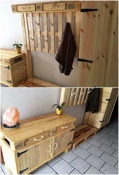 Паллеттерден жасалған DIY дәлізі фотосуреті