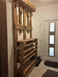 DIY hallway made of pallets photo