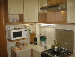 Kitchen in Khrushchev with microwave photo