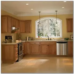 Wood wallpaper for the kitchen photo