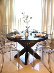 Round Glass Tables For Kitchen Photo