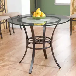 Round glass tables for kitchen photo