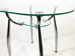 Oshxona fotosurati uchun dumaloq shisha stollar