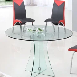 Round glass tables for kitchen photo