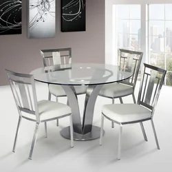 Round Glass Tables For Kitchen Photo