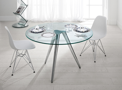 Round glass tables for kitchen photo