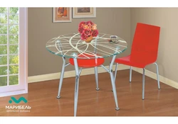 Round glass tables for kitchen photo