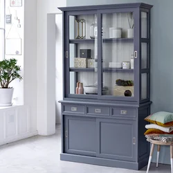 Kitchen display case for dishes photo