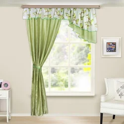 Curtains for green kitchen photo design