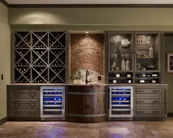 Wine cabinet in the kitchen interior