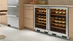 Вінная шафа ў інтэр'еры кухні