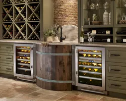 Wine cabinet in the kitchen interior