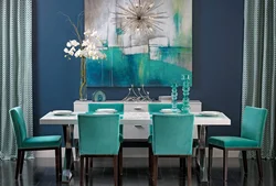 Emerald colored chairs for the kitchen in the interior