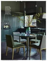 Emerald colored chairs for the kitchen in the interior