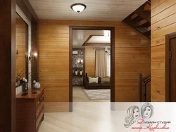 Entrance hall in a house made of timber design