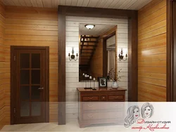 Entrance Hall In A House Made Of Timber Design
