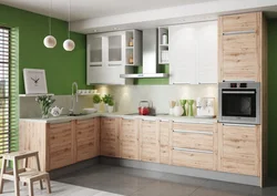 Kitchen fronts with flowers photo