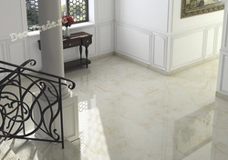 Marble-Effect Porcelain Tiles On The Kitchen Floor Photo