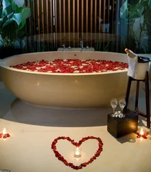 Köpük Və Qızılgül Ləçəkləri Ilə Foto Hamam