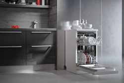 Freestanding dishwasher in the kitchen photo